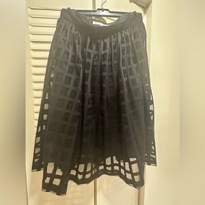 Trina Turk Black A-Line Mesh Skirt
